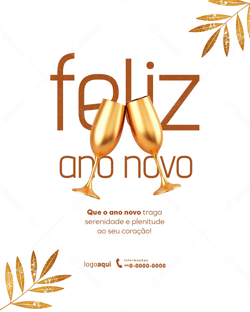 Feed Feliz Ano Novo 2026 01 de Janeiro Social Media PSD Editável