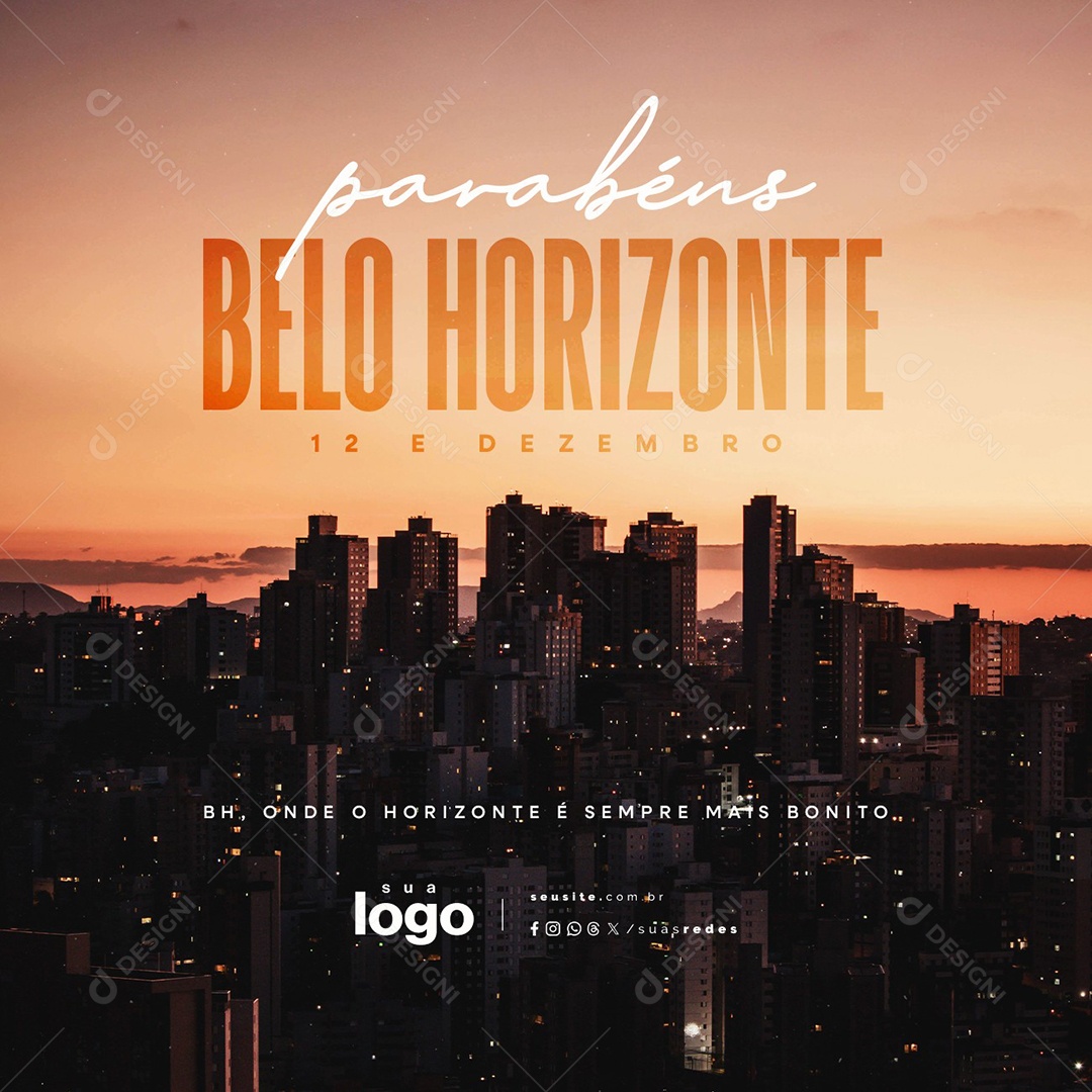Belo Horizonte 12 de Dezembro Onde o Horizonte é Sempre Mais Bonito Social Media PSD Editável