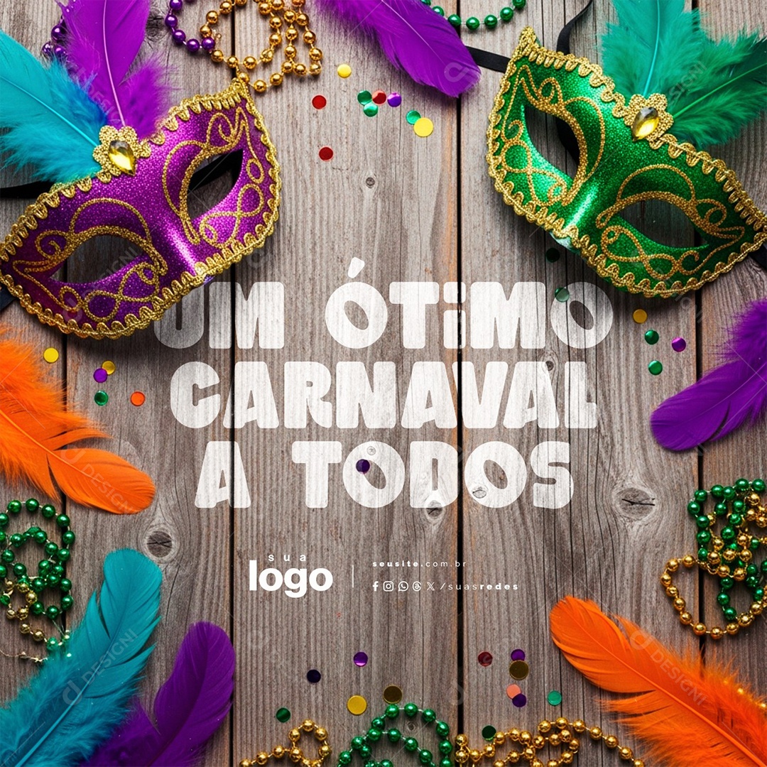 Um Ótimo Carnaval a Todos Social Media PSD Editável