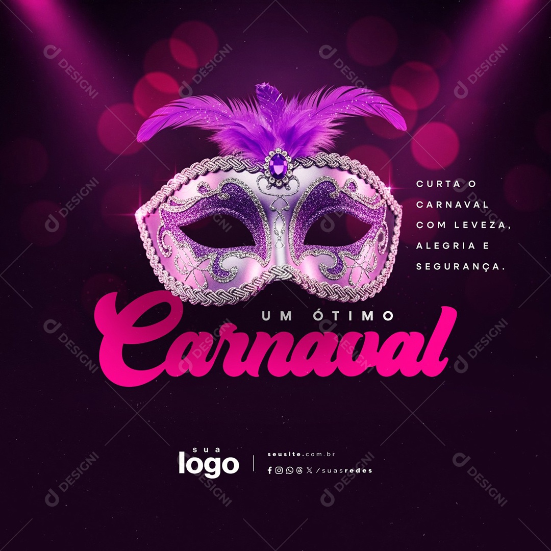 Um Ótimo Carnaval Curta o Carnaval com Leveza Social Media PSD Editável