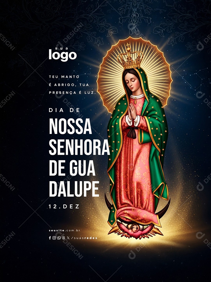 Dia de Nossa Senhora de Guadalupe 12 de Dezembro Social Media PSD Editável