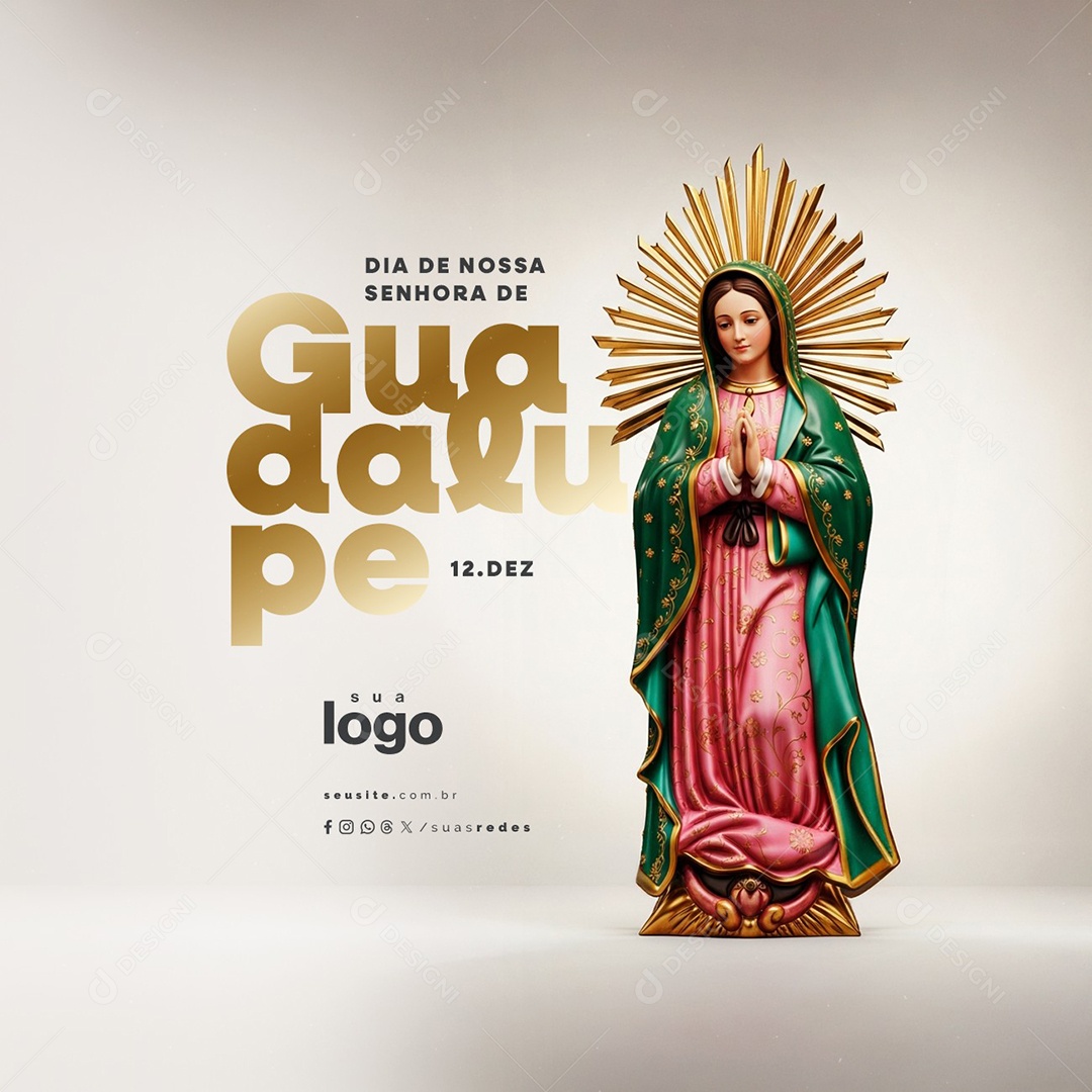 Dia de Nossa Senhora de Guadalupe 12 de Dezembro Social Media PSD Editável