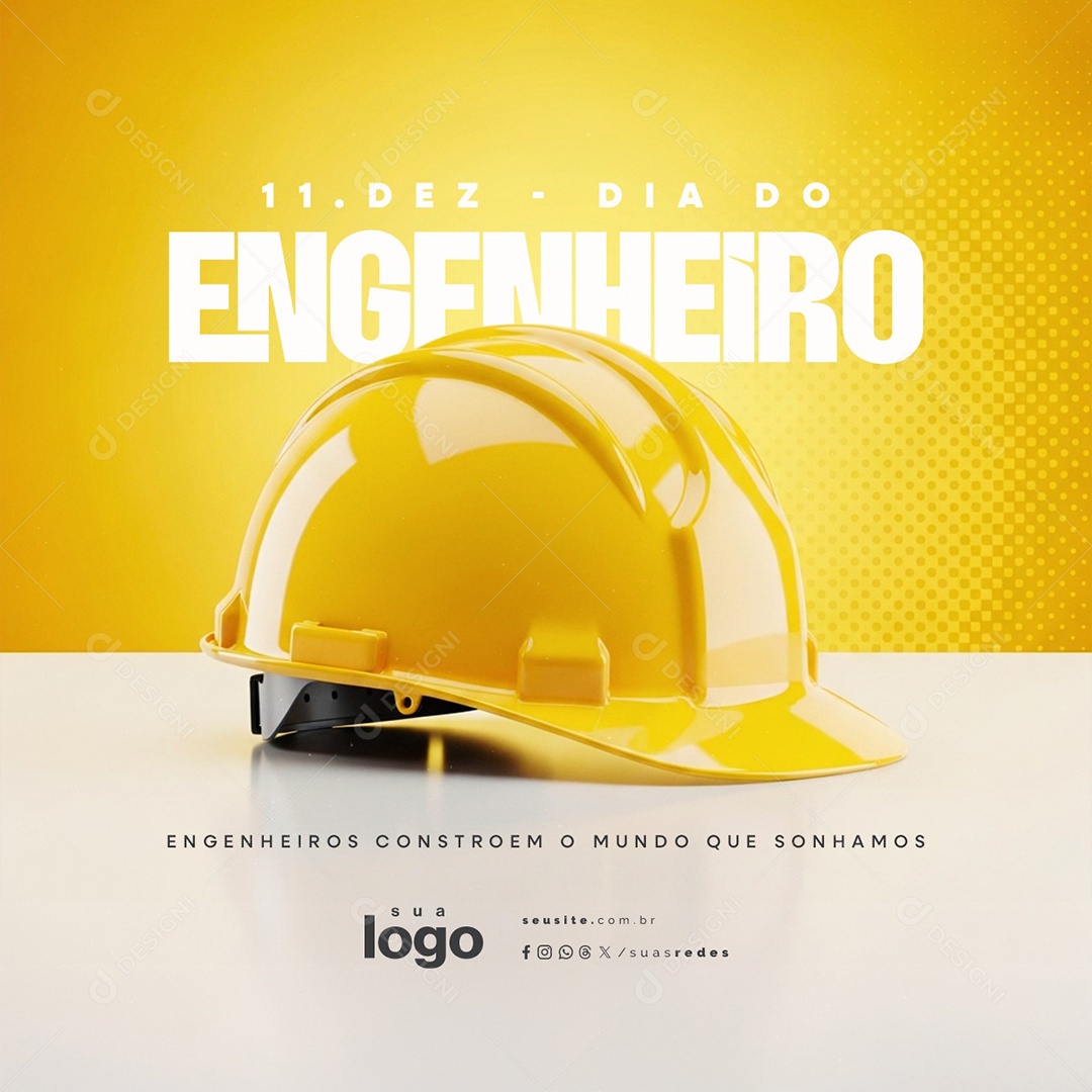 Dia do Engenheiro 11 de Dezembro Social Media PSD Editável