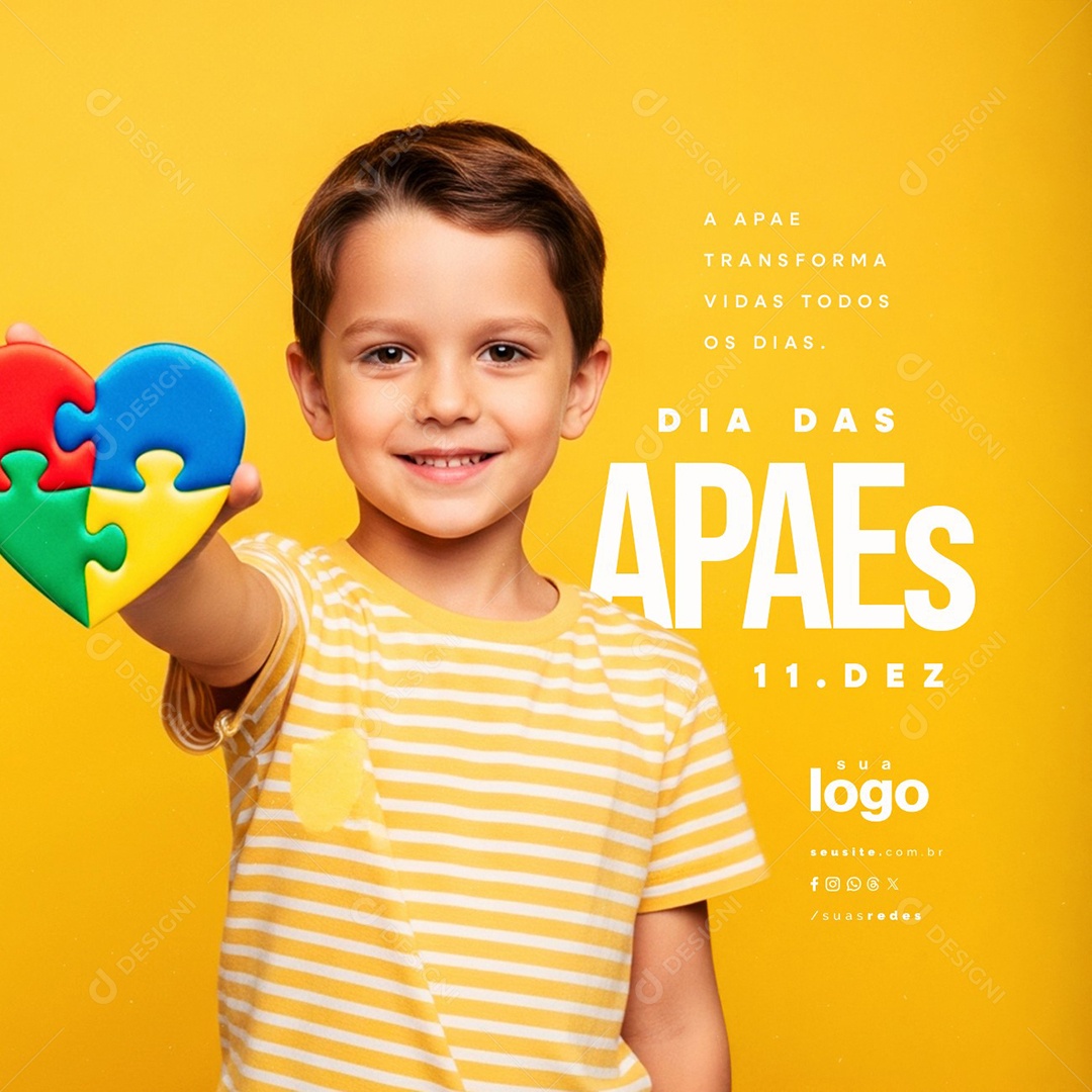 Dia das Apaes 11 de Dezembro Social Media PSD Editável
