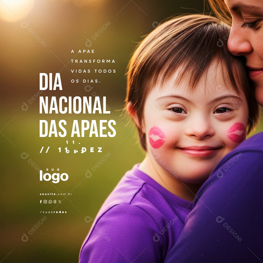 Dia Nacional das Apaes 11 de Dezembro Social Media PSD Editável