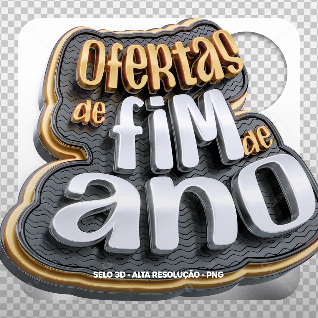 Ofertas de Fim de Ano Selo 3D para Composição PSD