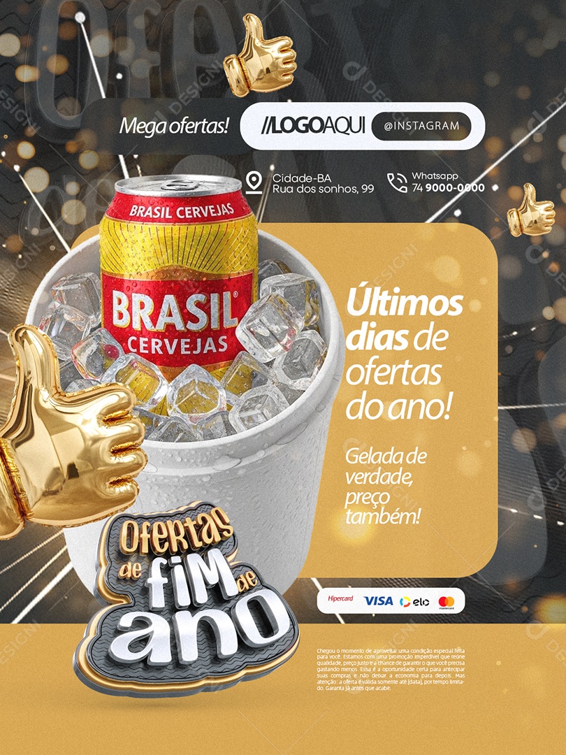 Ofertas de Fim de Ano Cervejaria Últimos Dias de Ofertas do Ano Social Media PSD Editável