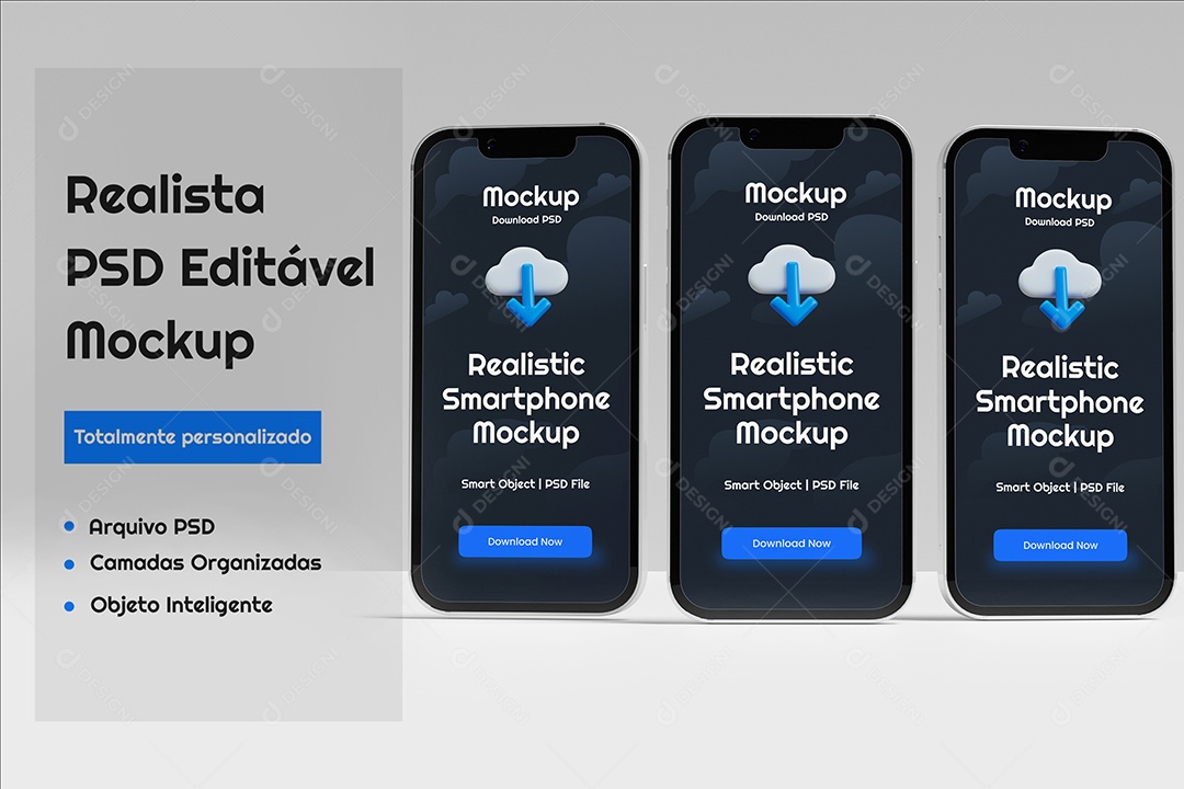 Mockup Maquete Realista de iPhone 13 Mini PSD Editável