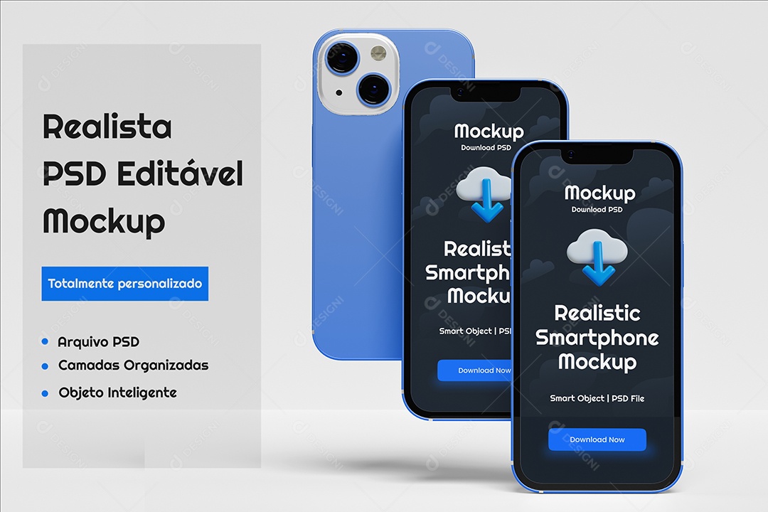 Mockup Maquete Realista de iPhone 13 Mini PSD Editável