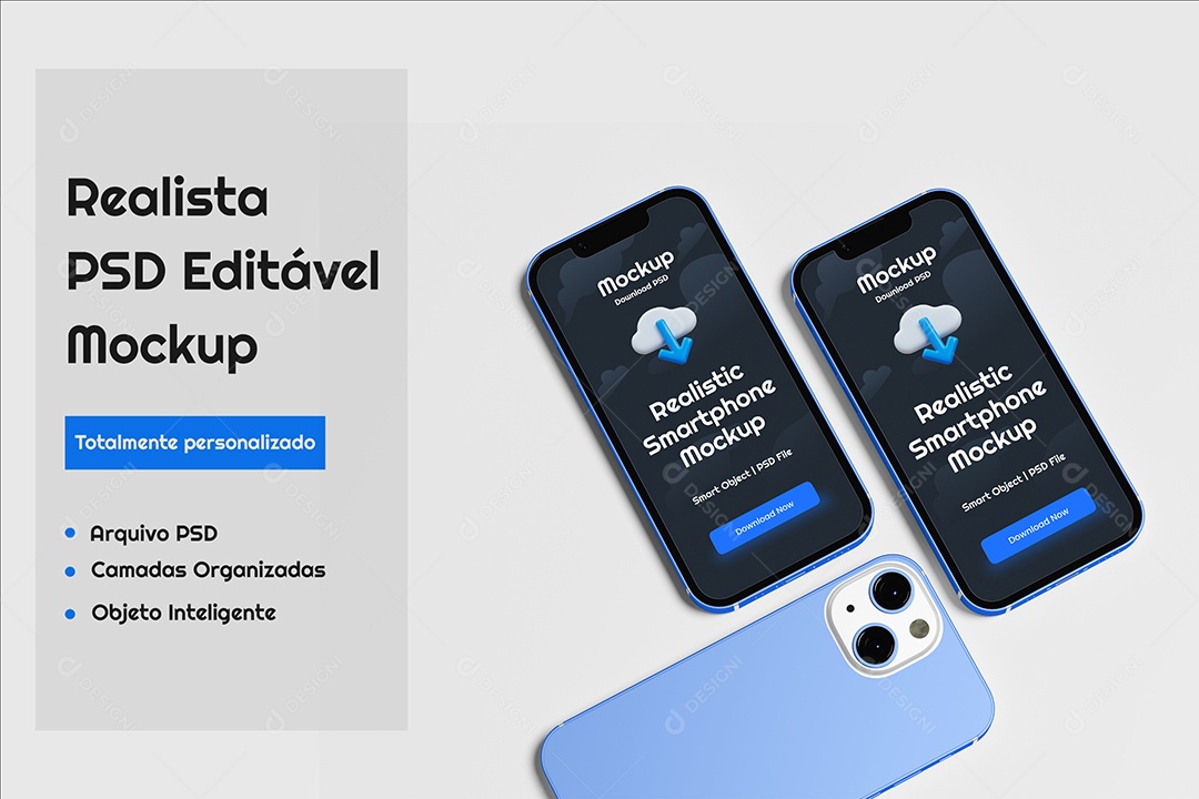 Mockup Maquete Realista de iPhone 13 Mini PSD Editável