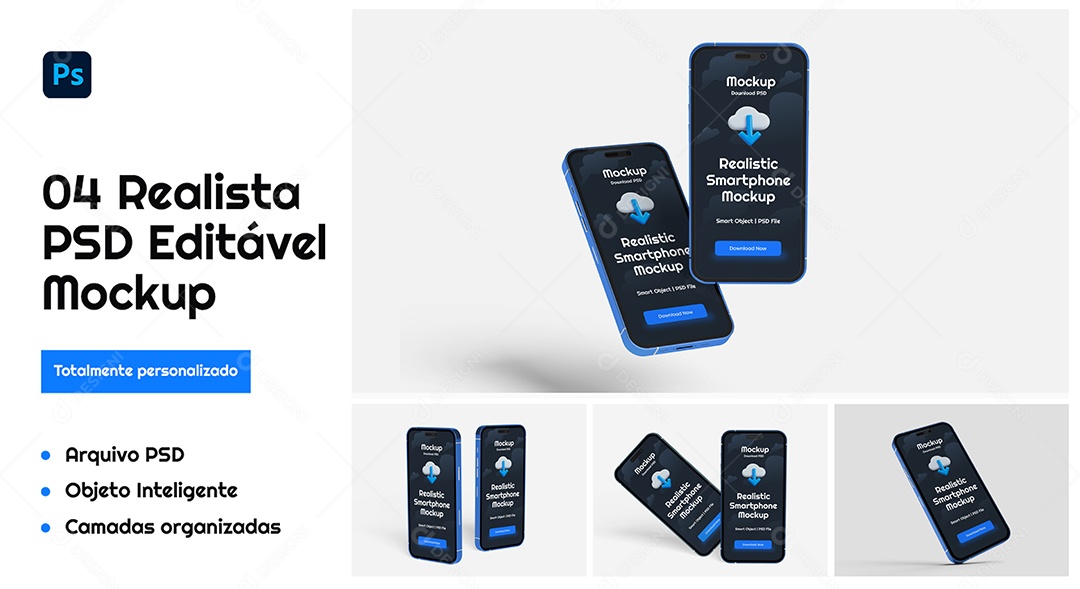 Mockup Maquete Realista de iPhone 14 Pro Max PSD Editável