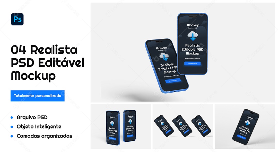 Mockup Maquete Realista de iPhone 14 Pro Max PSD Editável