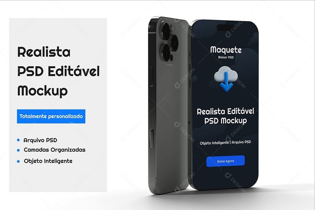 Mockup Maquete Realista de iPhone 16 Pro PSD Editável
