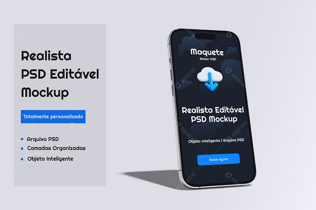Mockup Maquete Realista de Celular PSD Editável