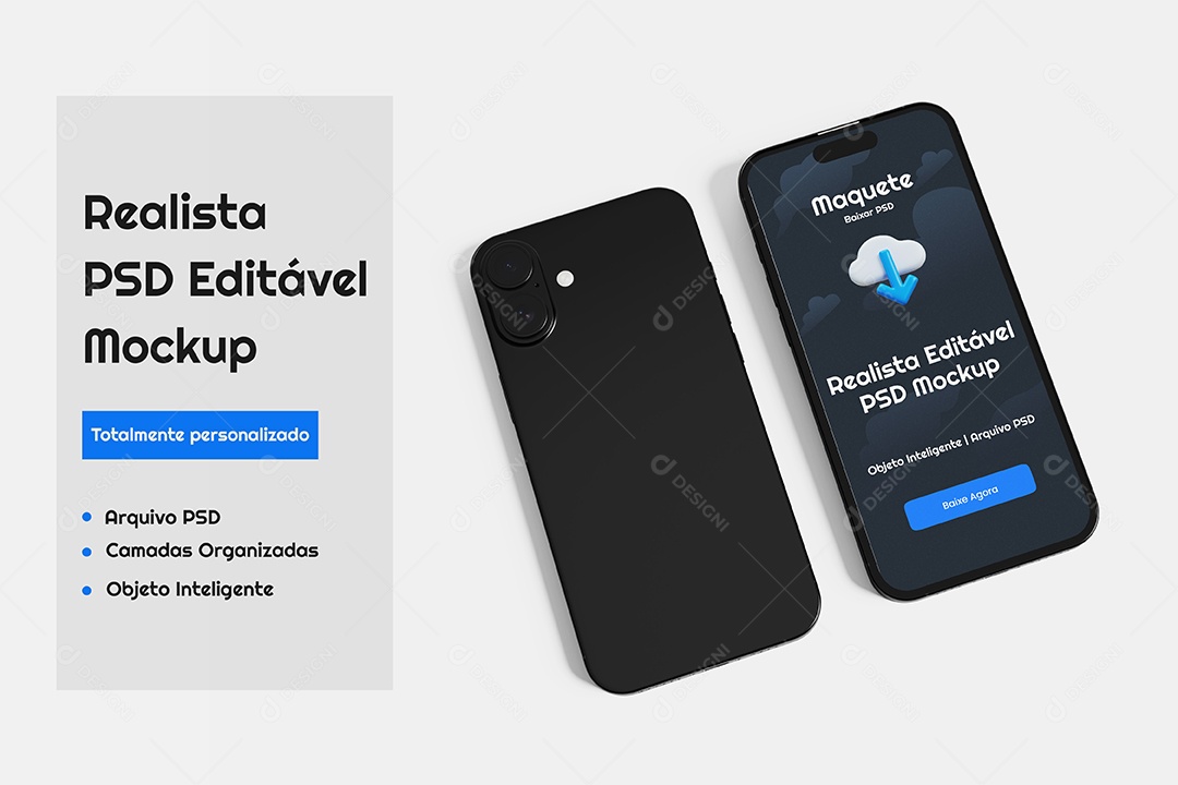 Mockup Maquete Realista de Celular PSD Editável