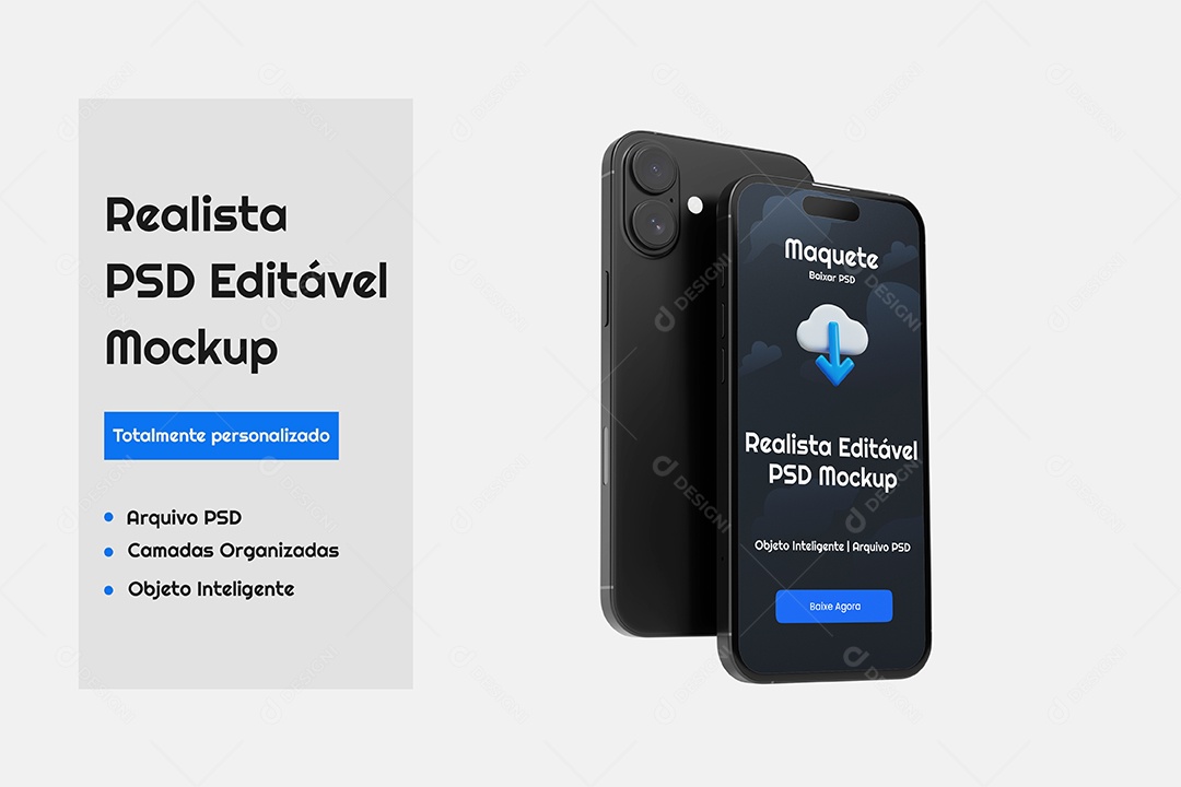Mockup Maquete Realista de Celular PSD Editável