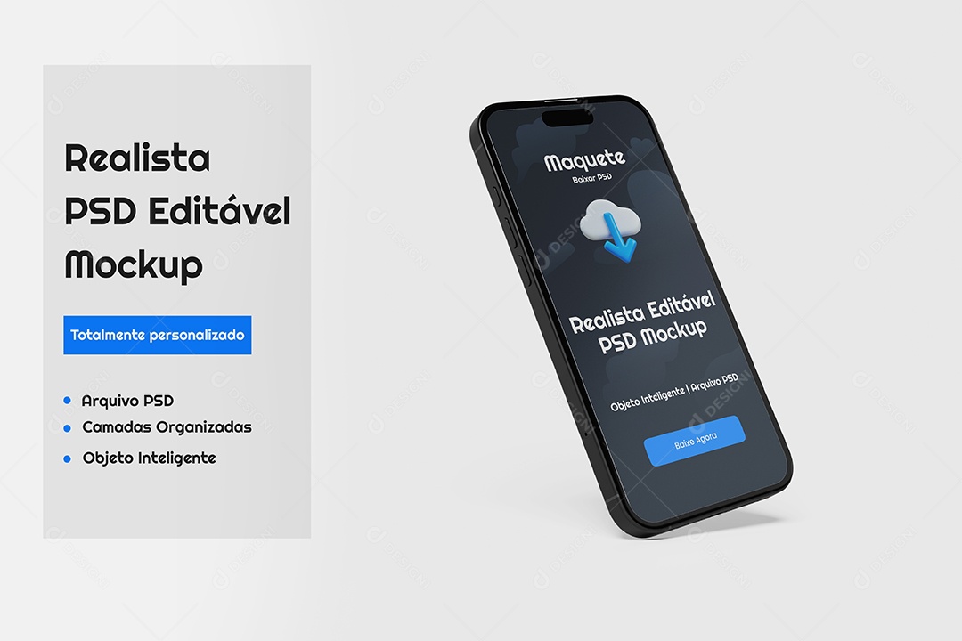 Mockup Maquete Realista de Celular PSD Editável