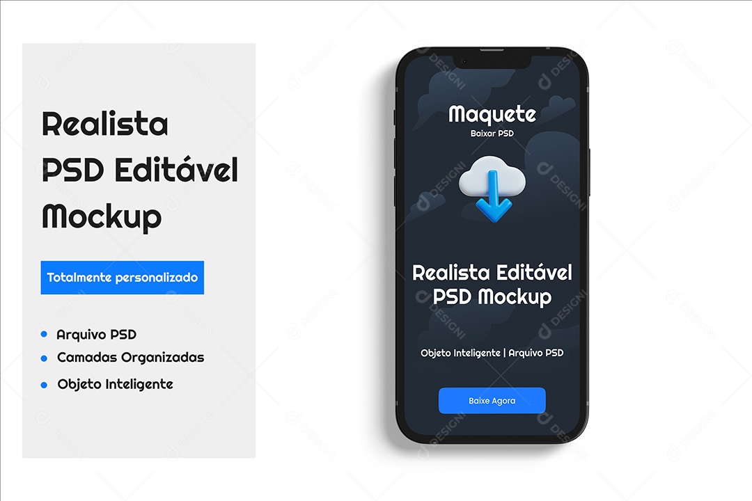 Mockup Maquete Realista de Celular PSD Editável