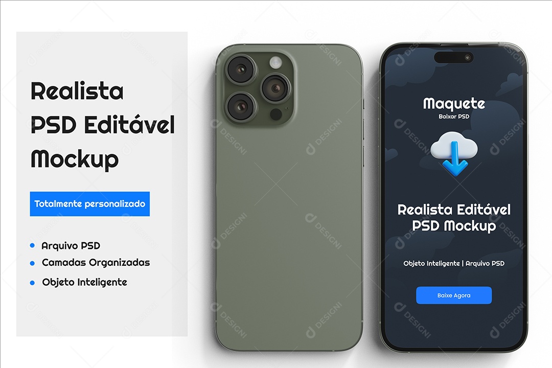 Mockup Maquete Realista de iPhone 14 Pro Max PSD Editável