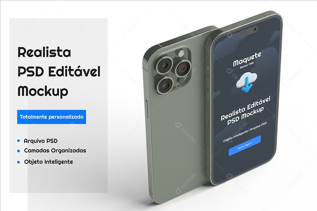 Mockup Maquete Realista de iPhone 14 Pro Max PSD Editável