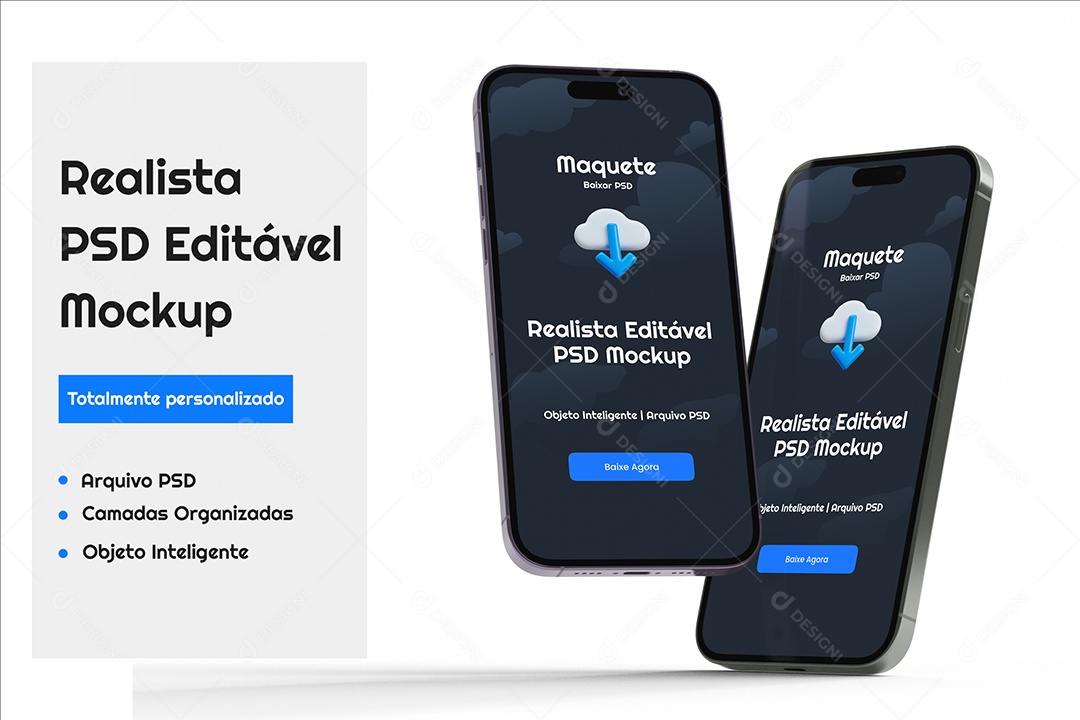 Mockup Maquete Realista de iPhone 14 Pro Max PSD Editável