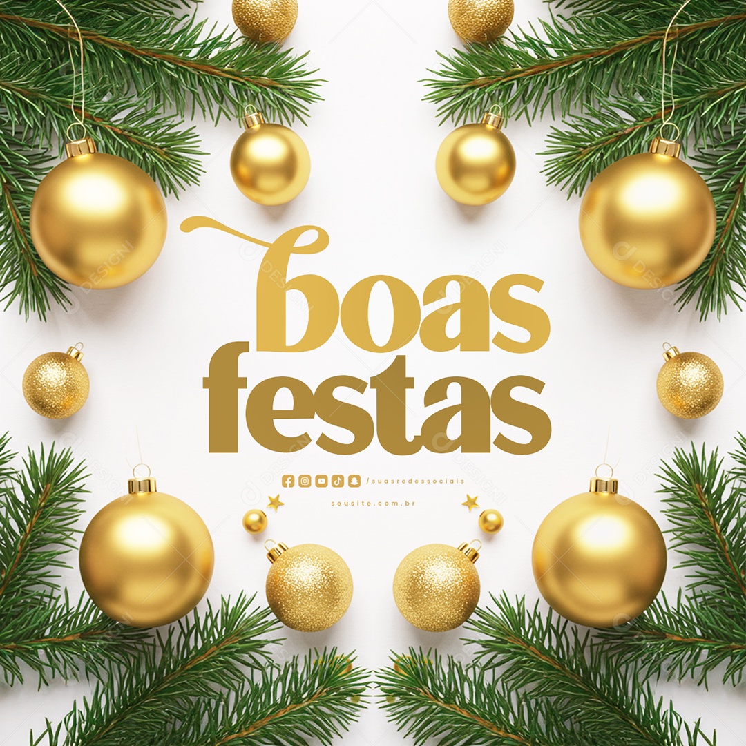 Boas Festas Social Media PSD Editável