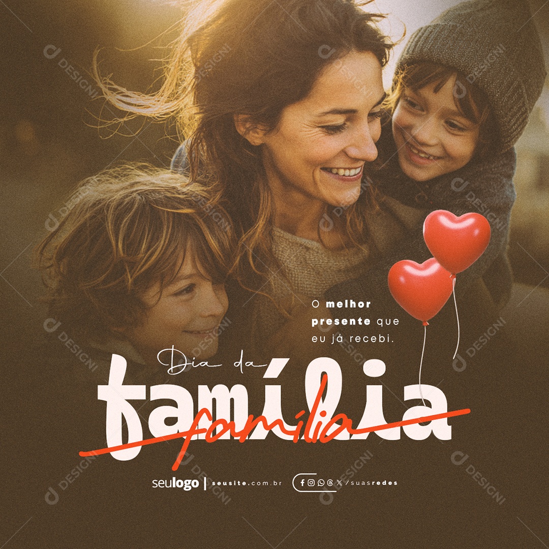 Dia da Família 08 de Dezembro O Melhor Presente Que Eu Já Recebi Social Media PSD Editável