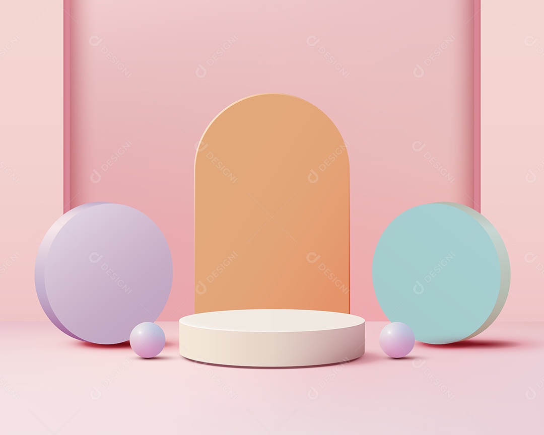 Modelo de Pódio Vetor Ilustração EPS Editável