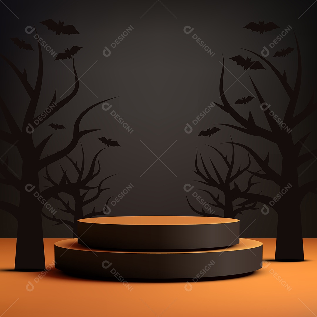 Modelo de Pódio Vetor Halloween EPS Editável