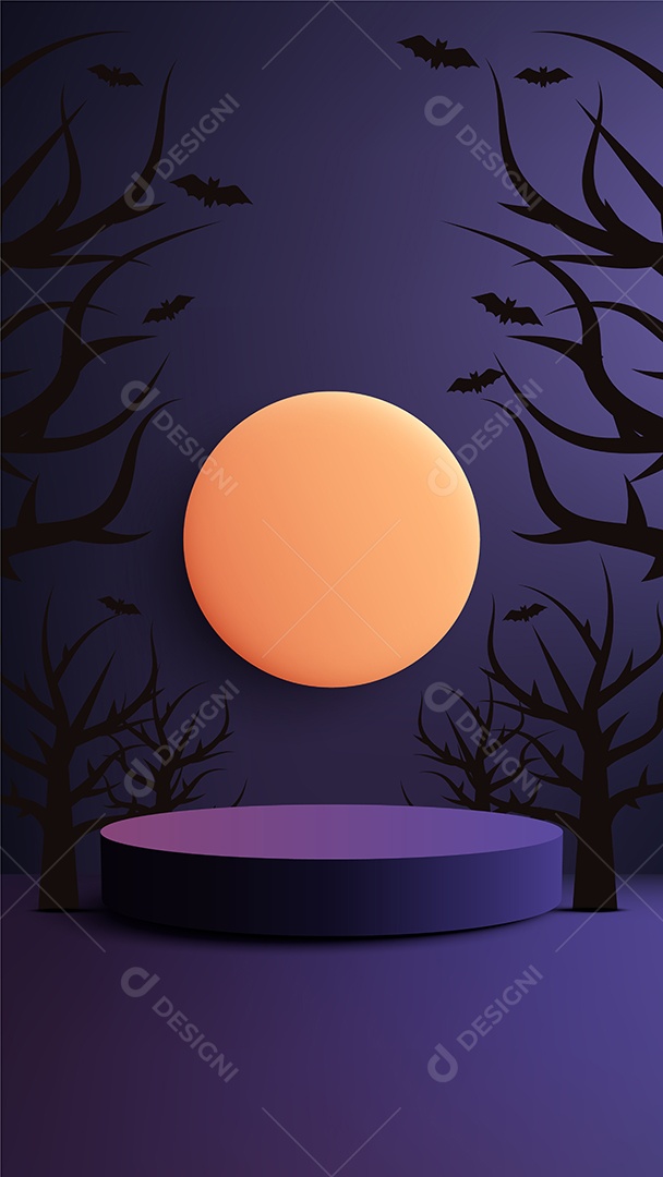 Modelo de Pódio Vetor do Halloween EPS Editável