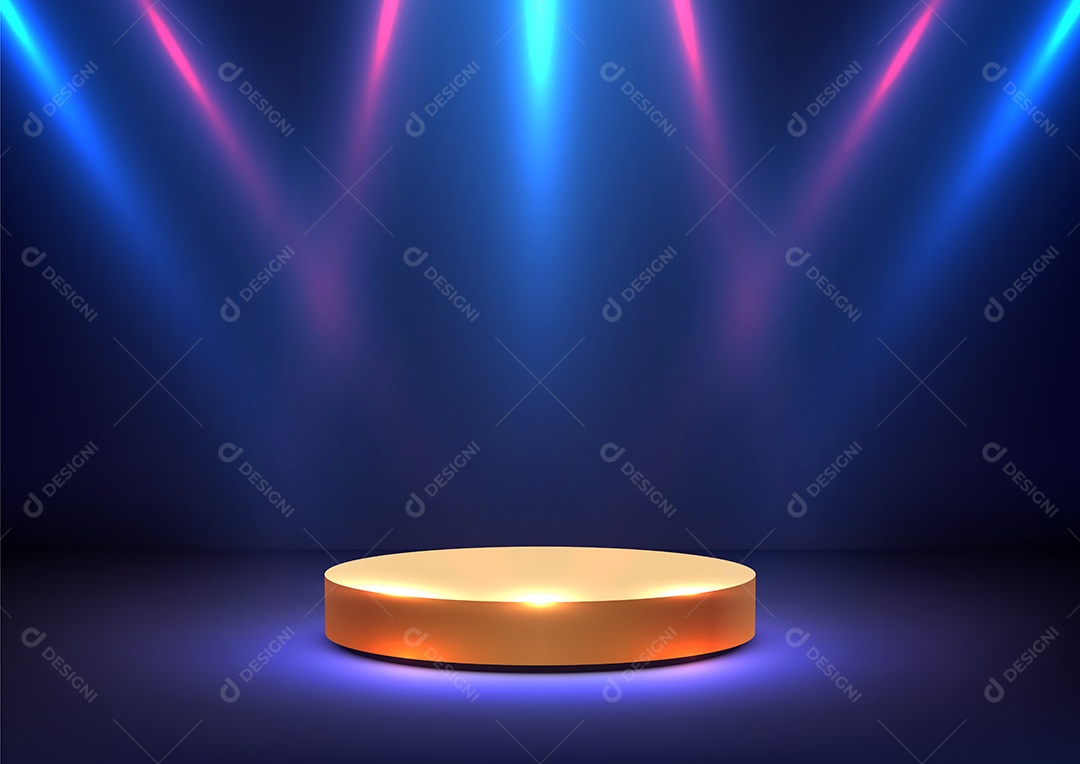 Modelo de Pódio Vetor Ilustração EPS Editável