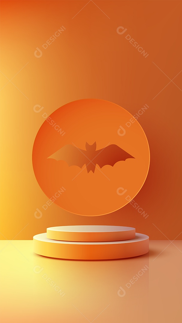 Modelo de Cenário de Pódio Halloween Vetor EPS Editável