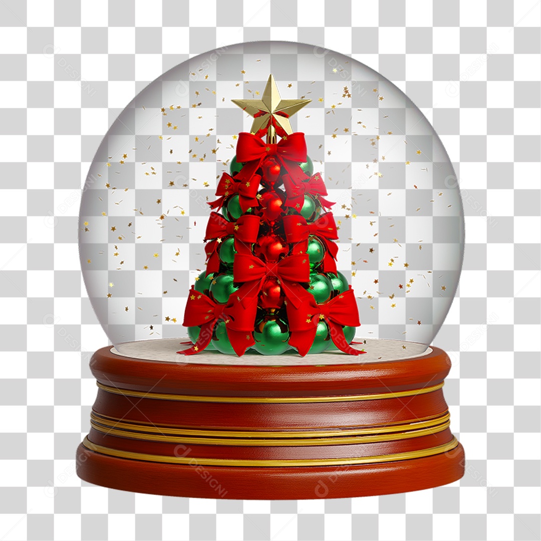 Árvore de Natal em Globo PNG Transparente