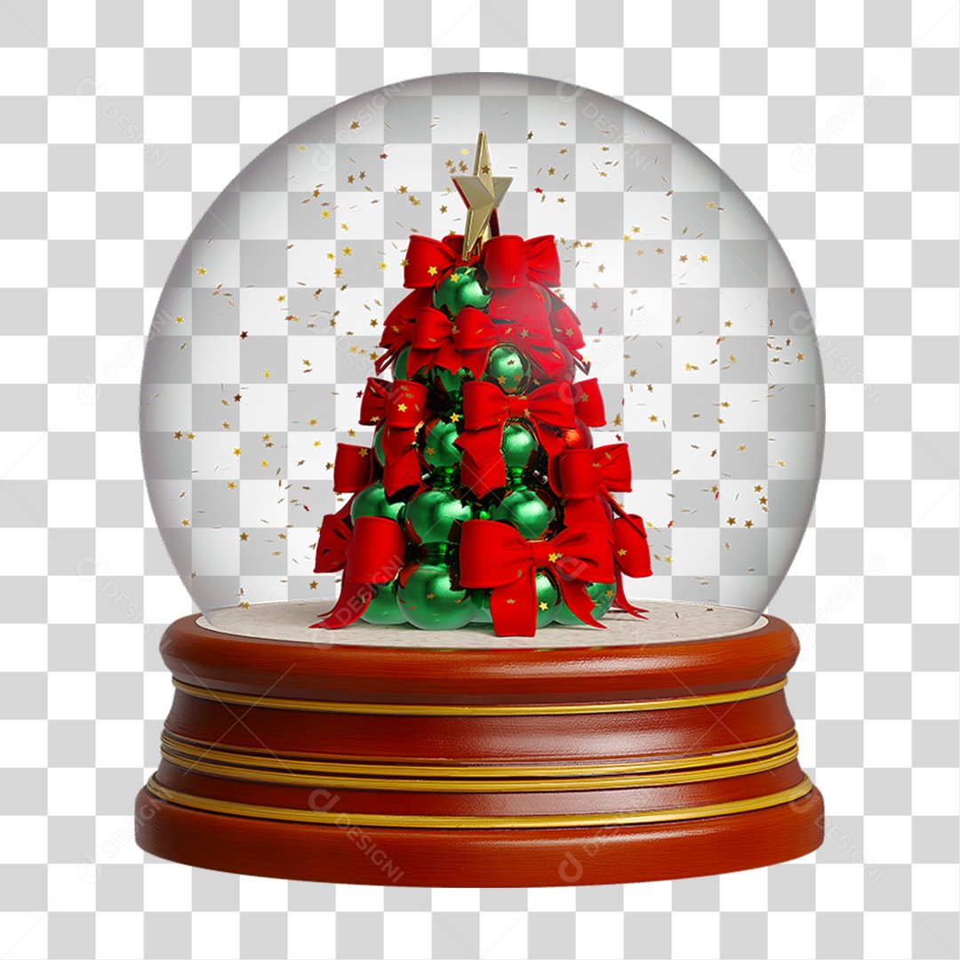 Árvore de Natal em Globo PNG Transparente