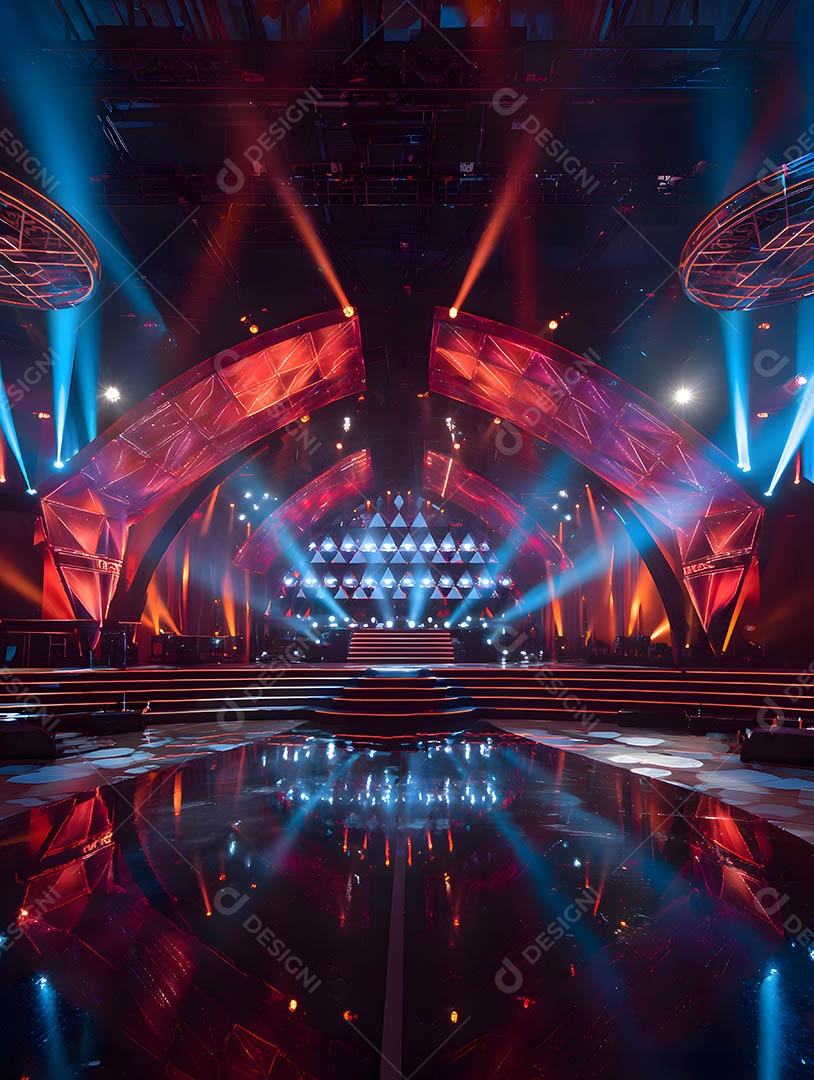 Um palco em uma renderização 3D