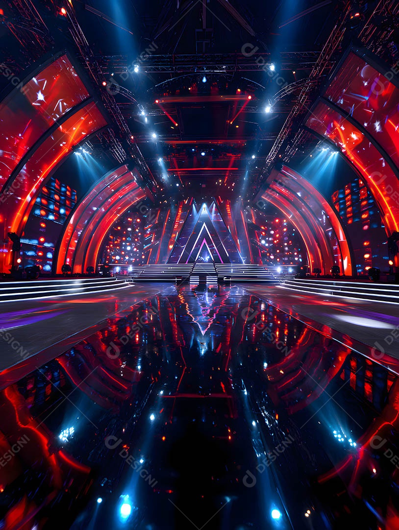 Um palco em uma renderização 3D