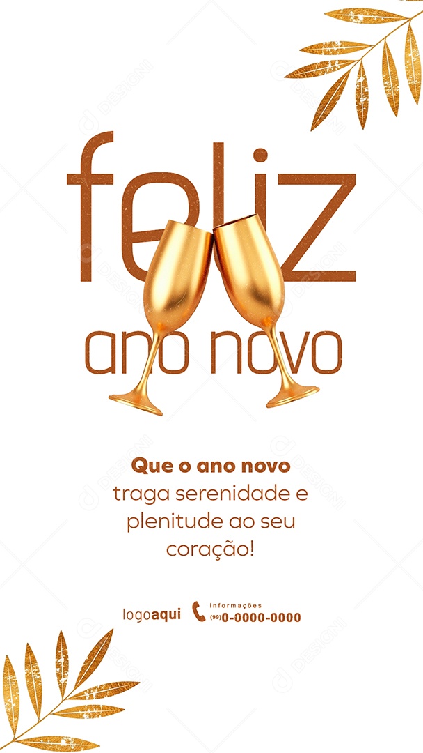 Story Feliz Ano Novo 2026 01 de Janeiro Social Media PSD Editável