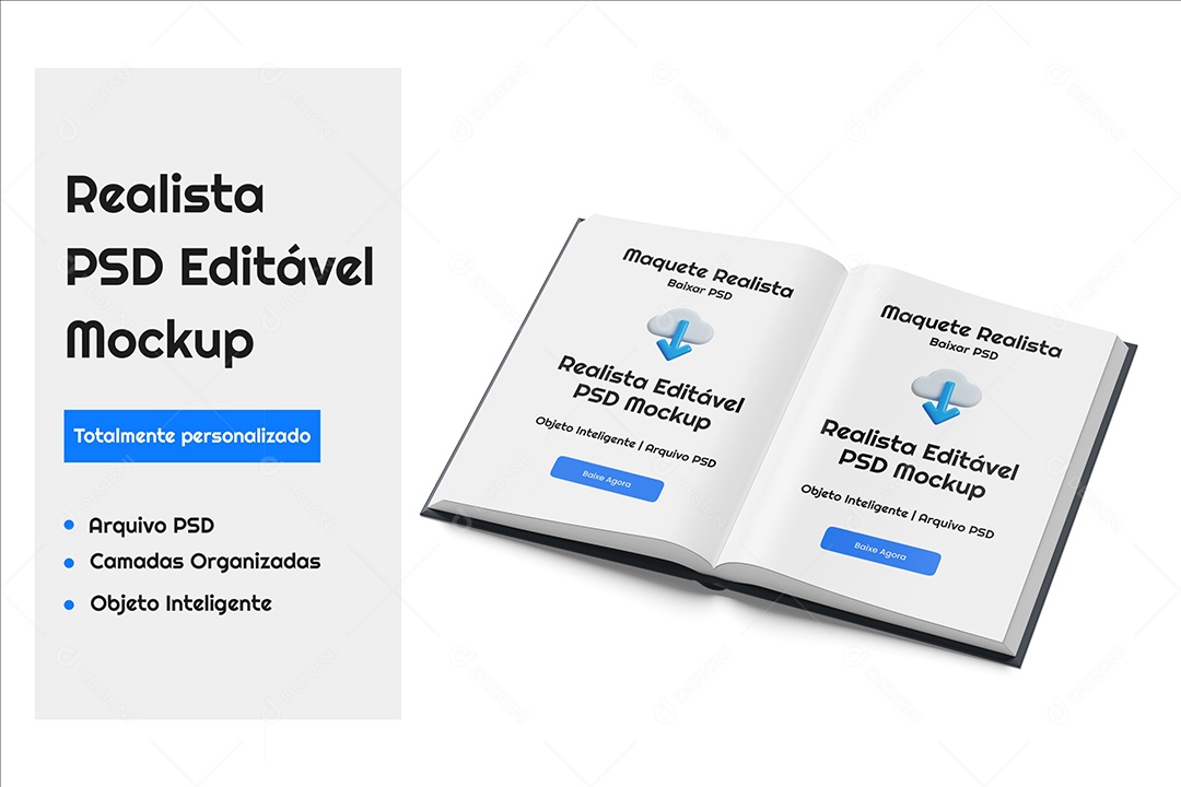 Modelo de Mockup de Livro A4 PSD Editável