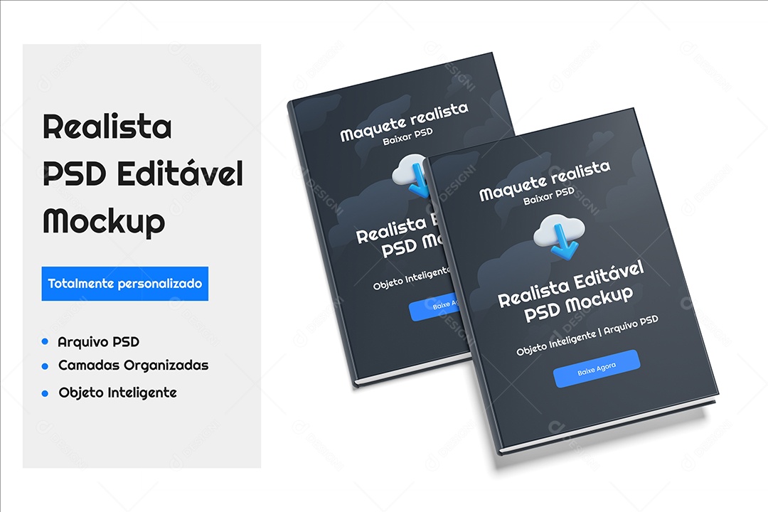 Modelo de Mockup de Livro A4 PSD Editável