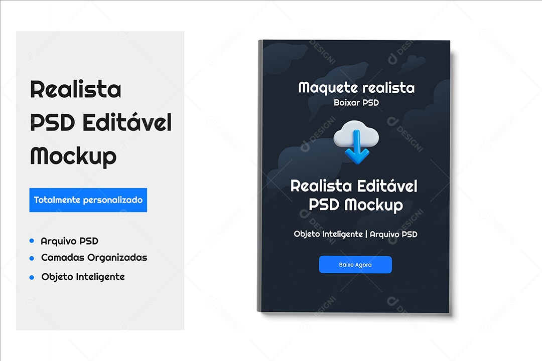 Modelo de Mockup de Livro A4 PSD Editável