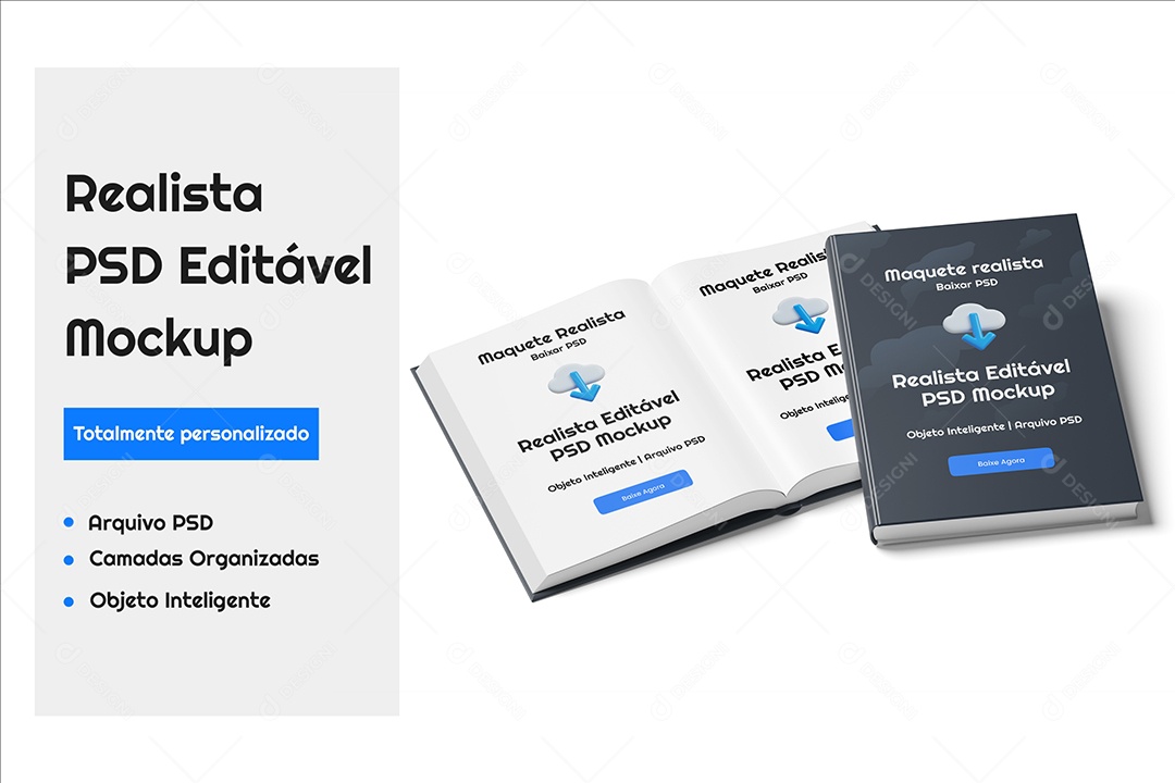 Modelo de Mockup de Livro A4 PSD Editável