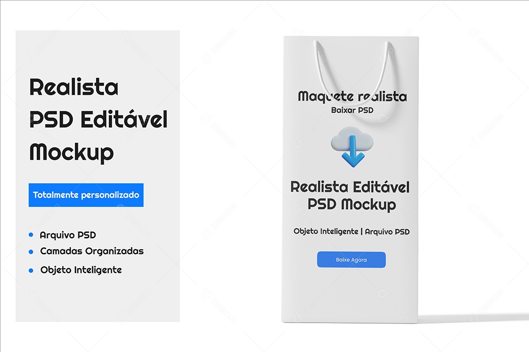 Mockup Maquete Realista de Saco de Papel PSD