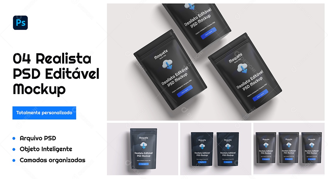 Mockup de Bolsa de Papel PSD Editável