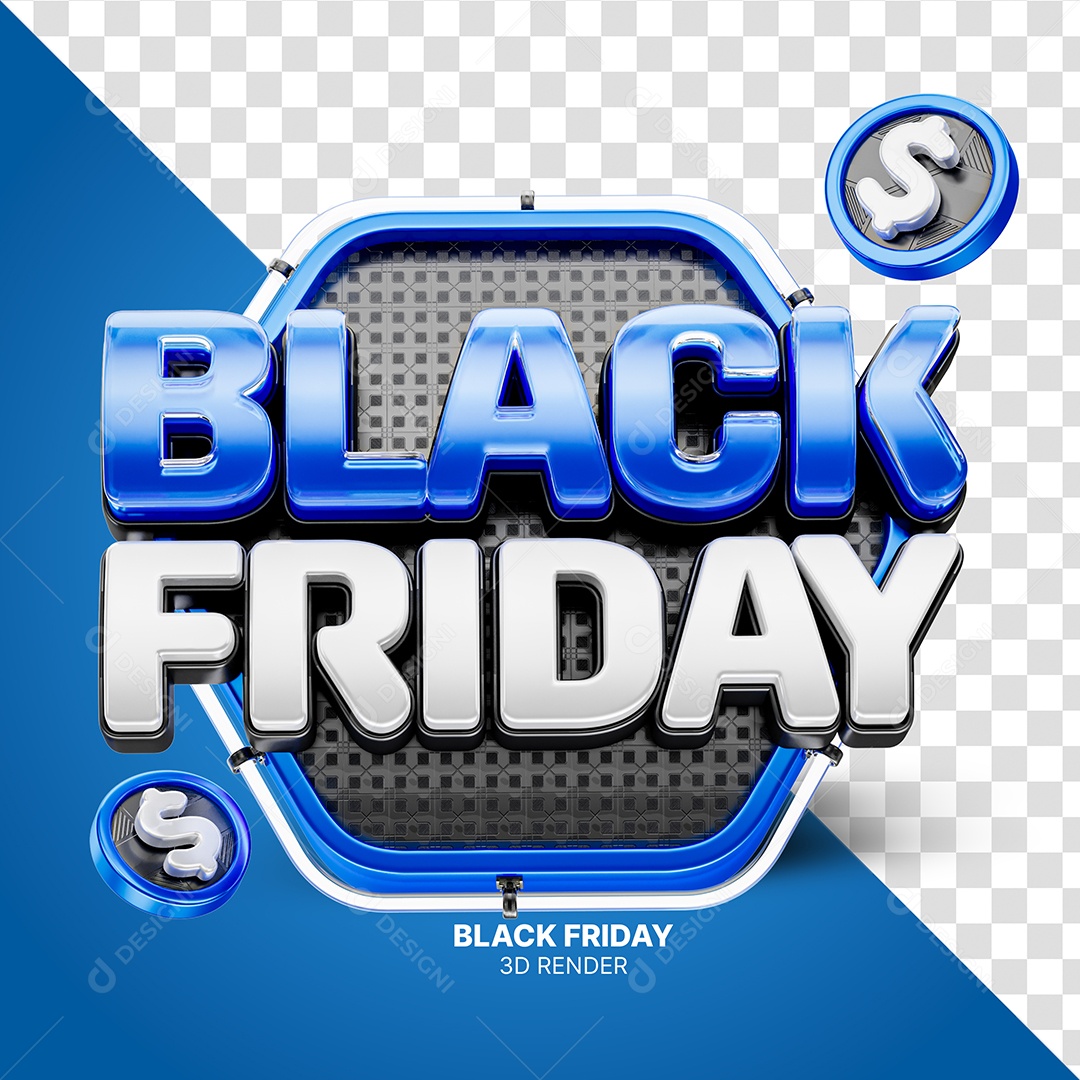 Black Friday Selo 3D para Composição PSD
