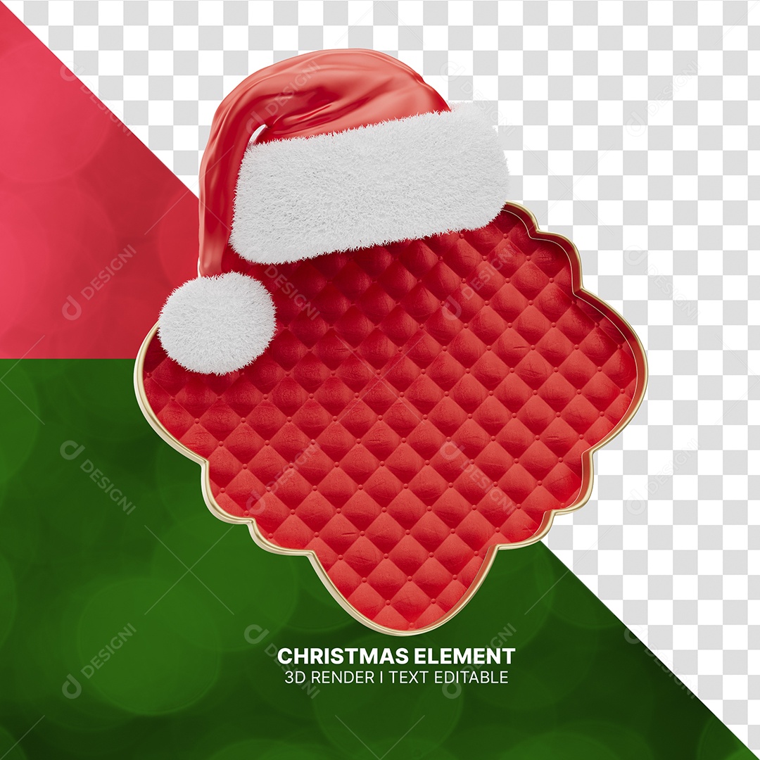 Elemento Natalino Base 3D para Composição PSD