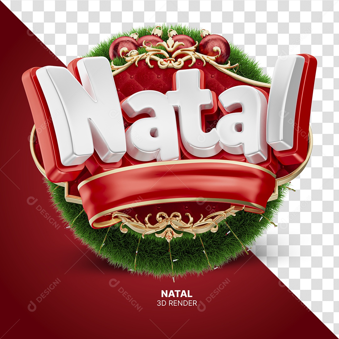 Natal Selo 3D para Composição PSD