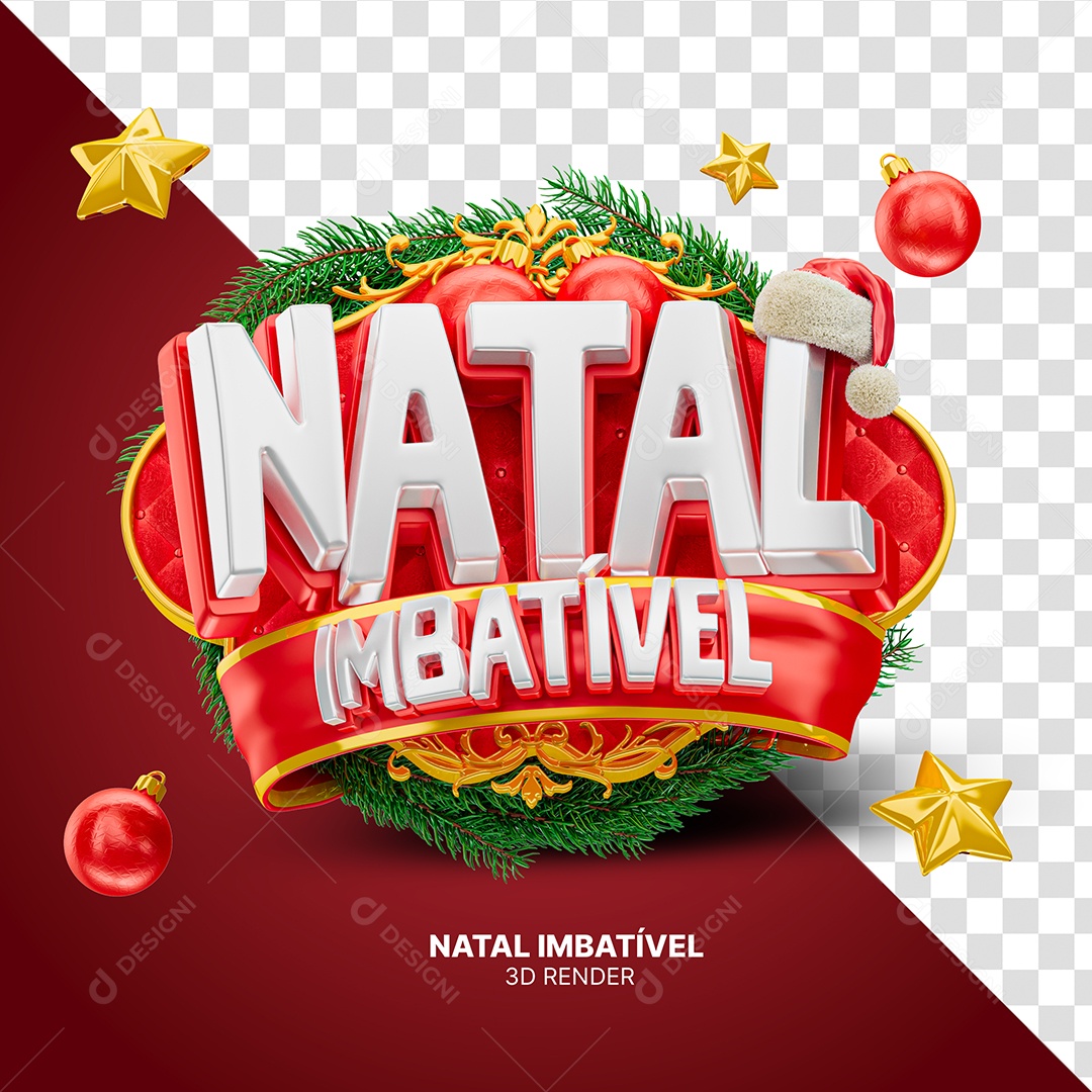 Natal Imbatível Selo 3D para Composição PSD