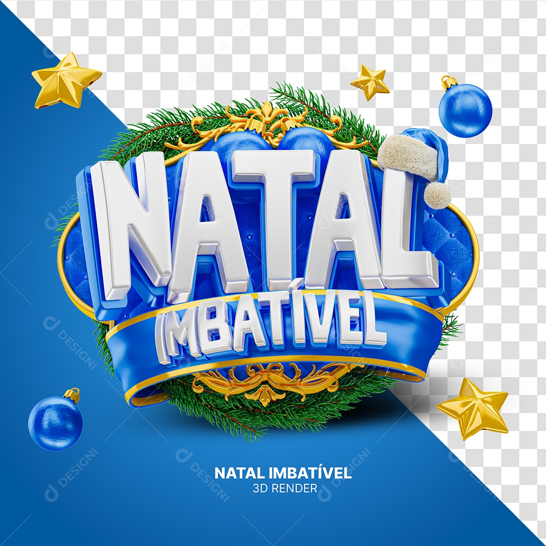 Natal Imbatível Selo 3D para Composição PSD