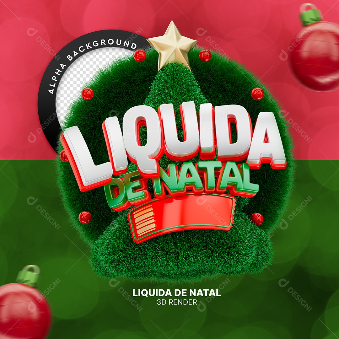 Liquida de Natal Selo 3D para Composição PSD