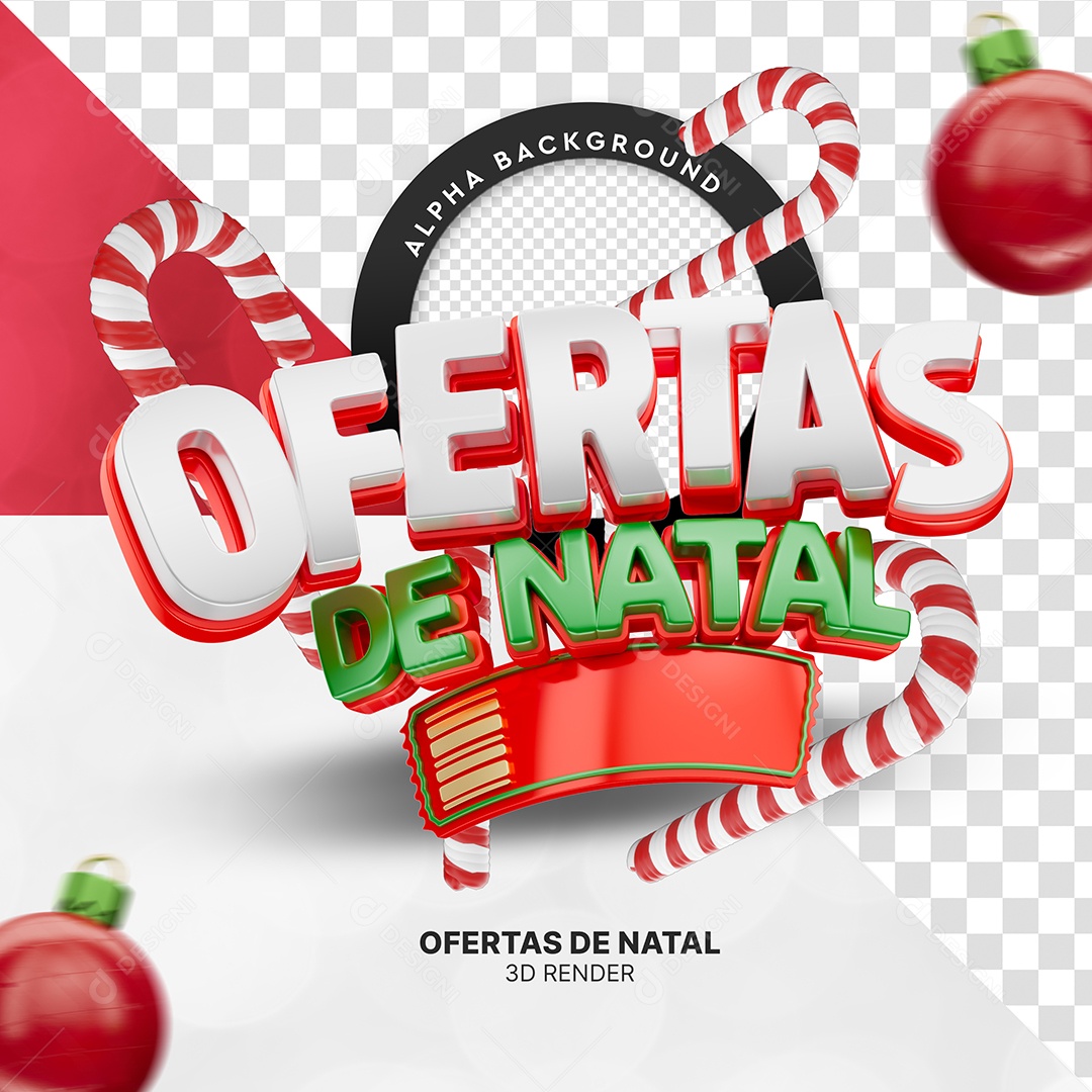 Ofertas de Natal Selo 3D para Composição PSD